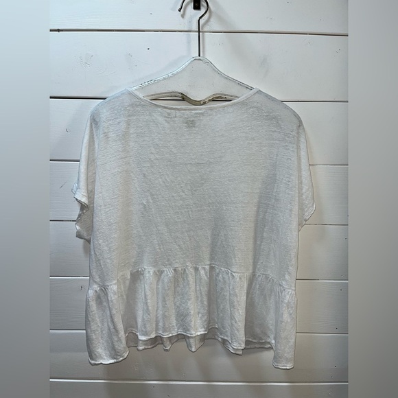 CYNTHIA ROWLEY – 100% Linen Ruffle Hem Top (XL) - Picture 5 of 8